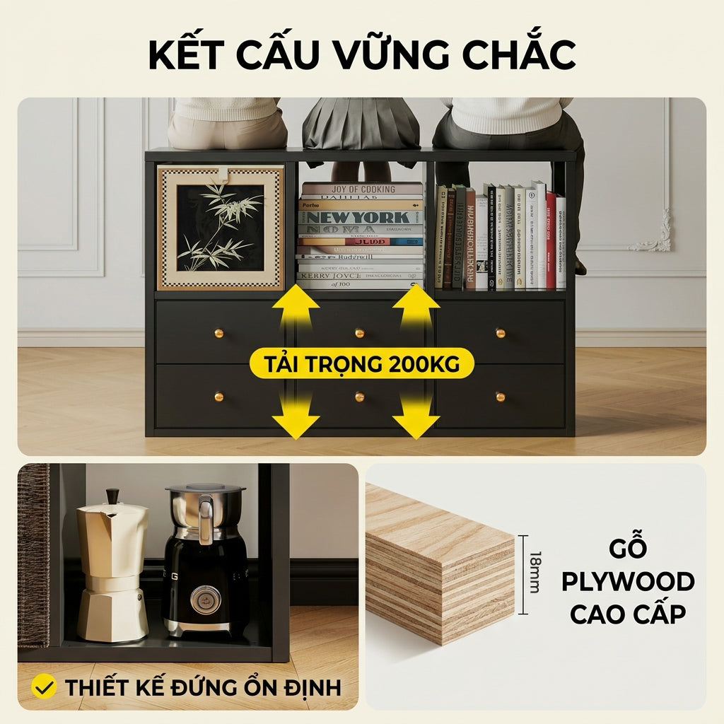 Hệ Kệ Sách Tủ Module Đa Năng Lắp Ghép